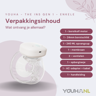 Youha Gen 1 - Enkelzijdige borstkolf met app (24mm)